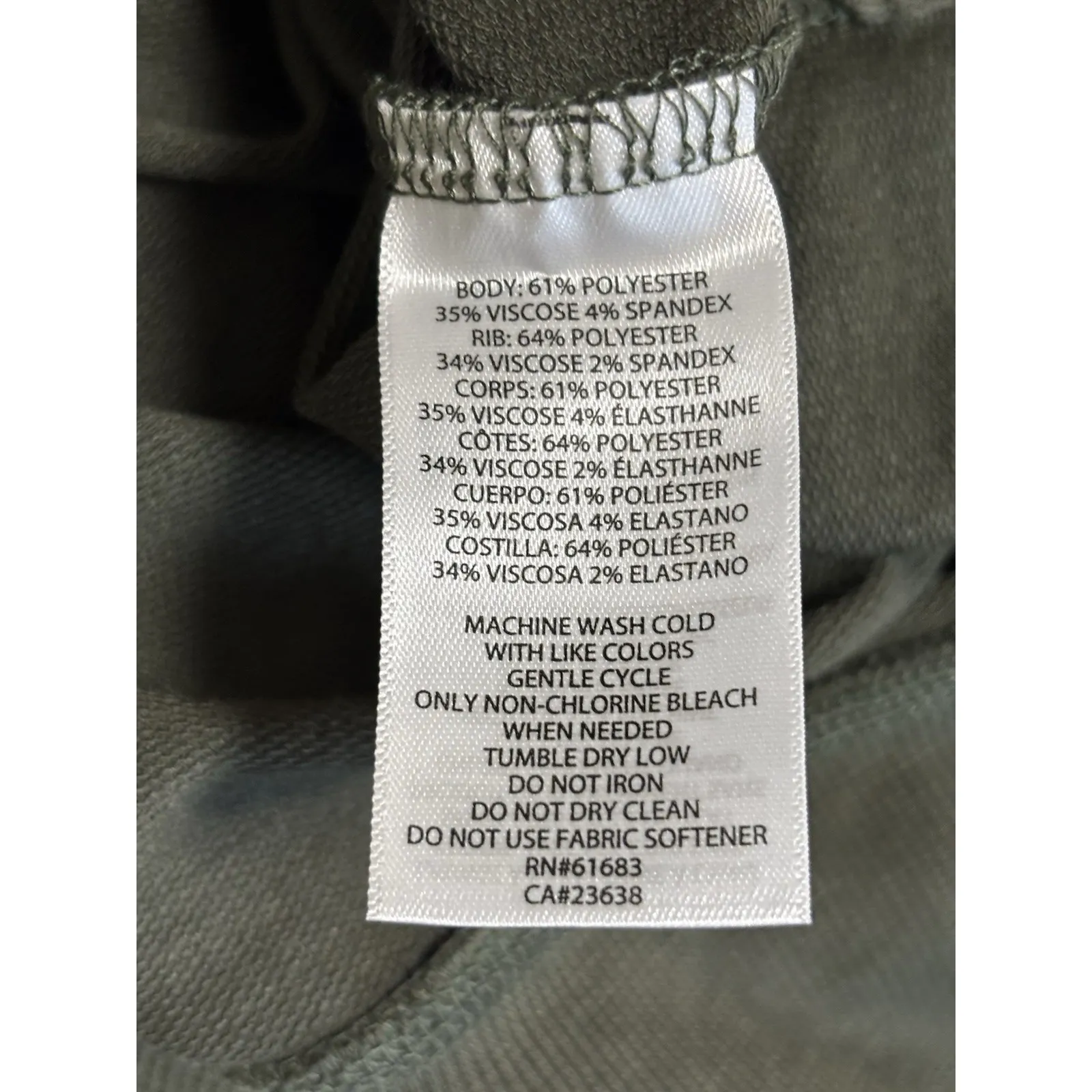 NWT Jockey Everybody Crew Sweatshirt Side Slits Womens 1X Olive Green Soft Cozy Size XL - Image 8