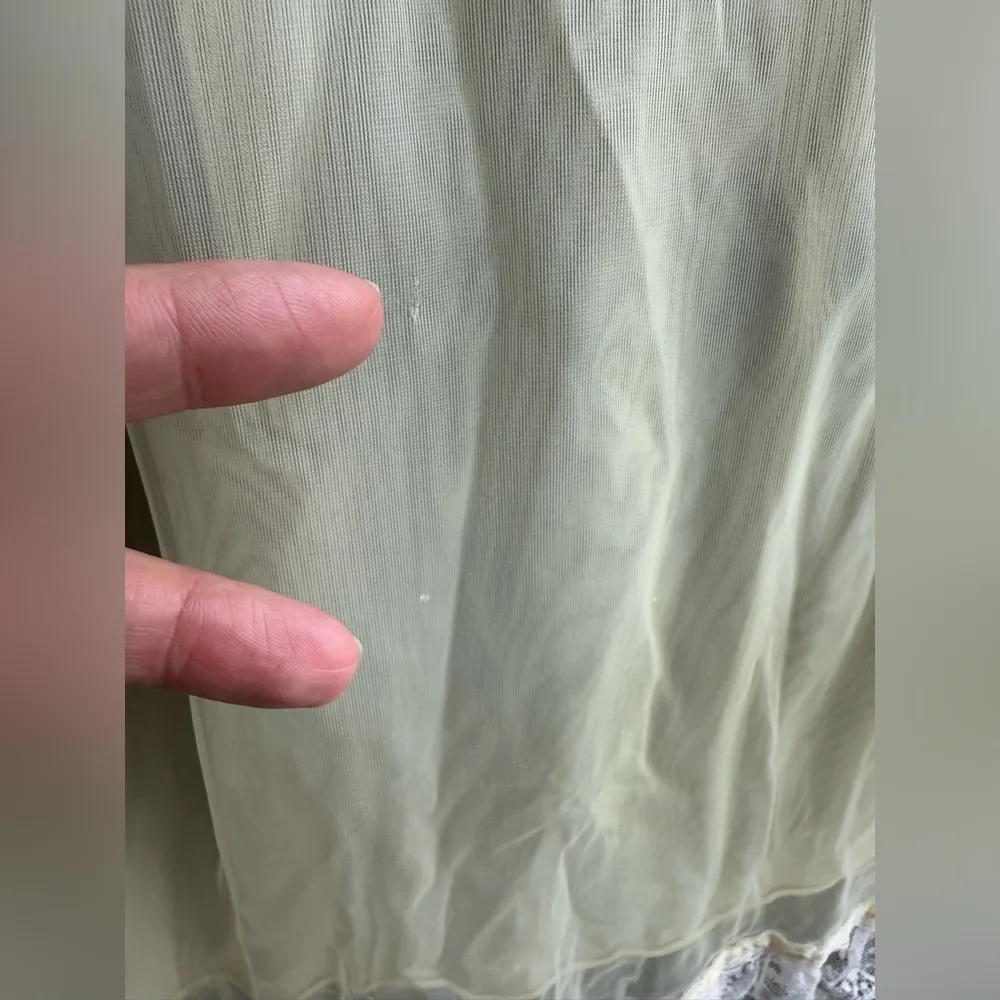 Vintage 60/70s Van Raalte yellow lace sheer nylon peignoir set, size medium - Image 15