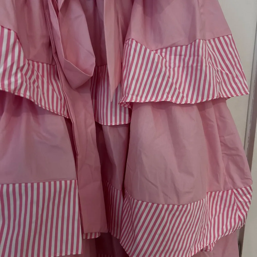 NEW Pink Tiered Midi Dress Size L - Image 9