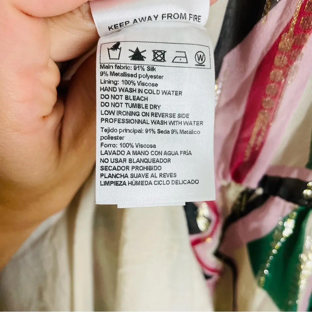 ba&sh Beryl Rose Silk Faux Wrap Midi Dress size L (10) as seen on Kelly Ripa - Image 15