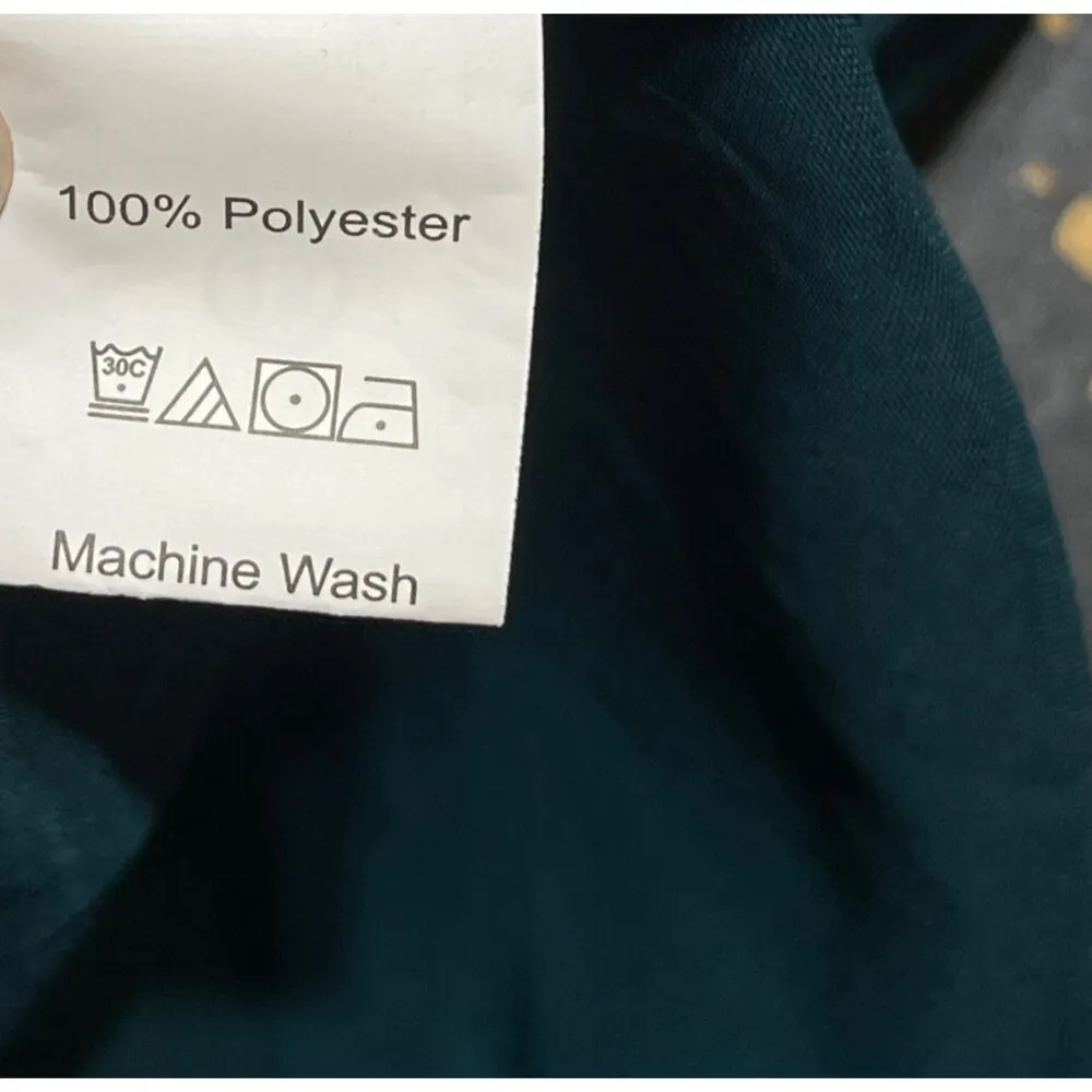 D&M Satin Slip Dress Draped Front Cami Green Bias Cut M Medium - Image 7