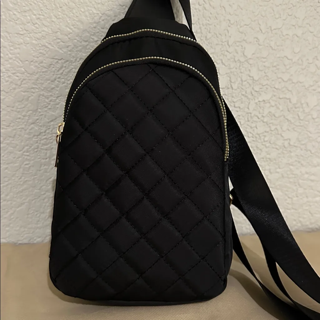 Black Quilted Sling Bag - Image 3