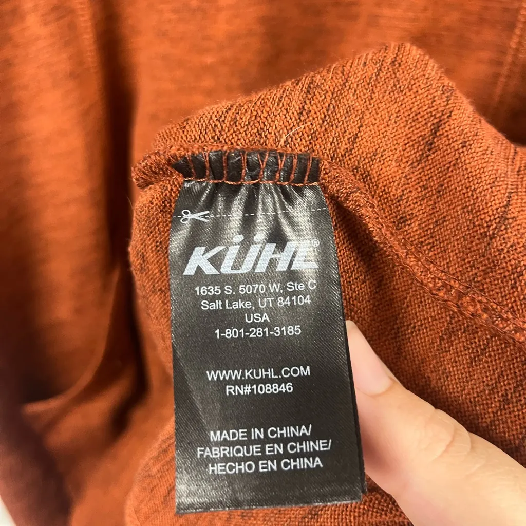 Kuhl orange brown cowl neck long sleeve dress size small - Image 4