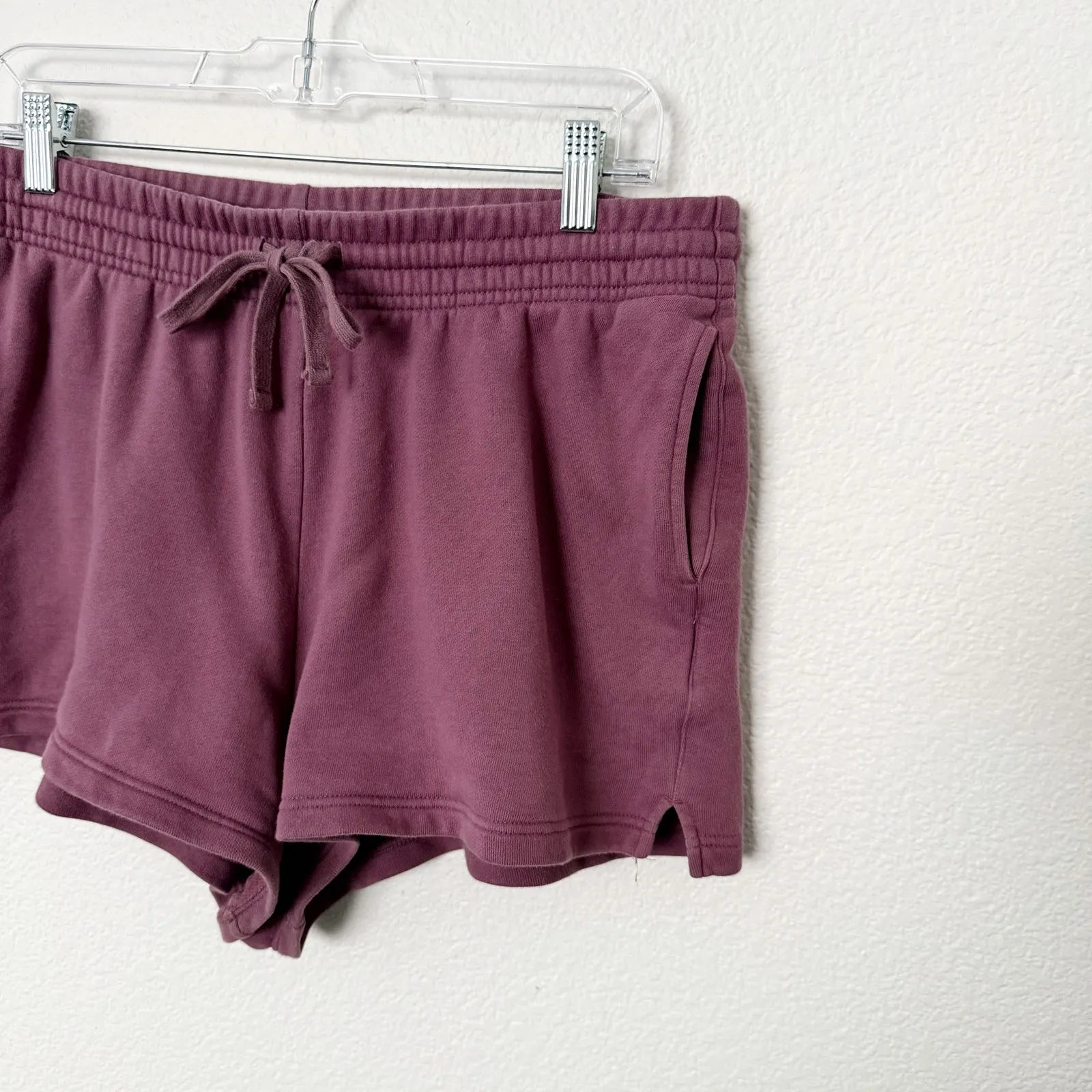 [Girlfriend Collective] Tulipwood Purple 50/50 Sweat Shorts Elastic Waist Large - Image 5