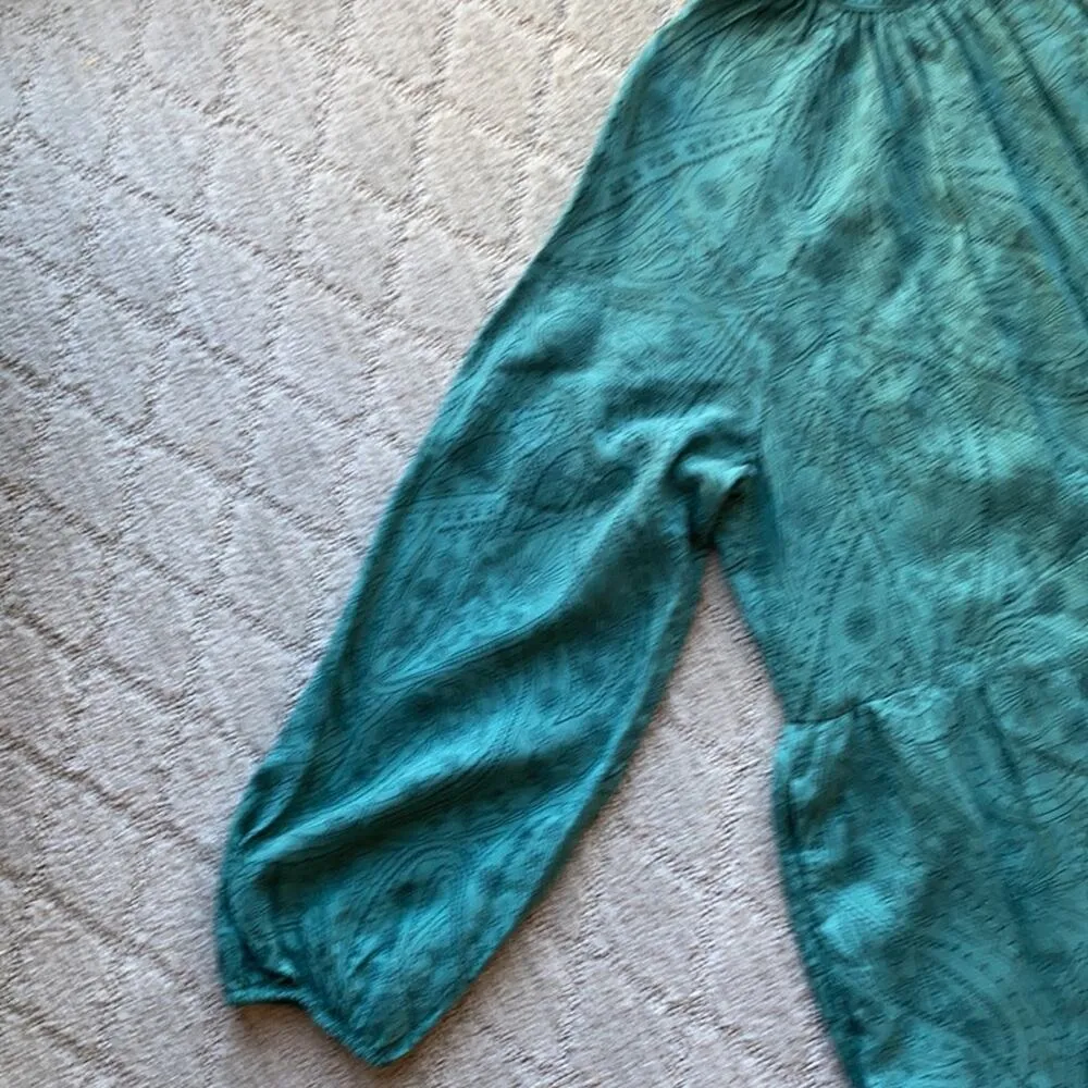 A New Day green black paisley pockets dress cottage core granny core western S - Image 3