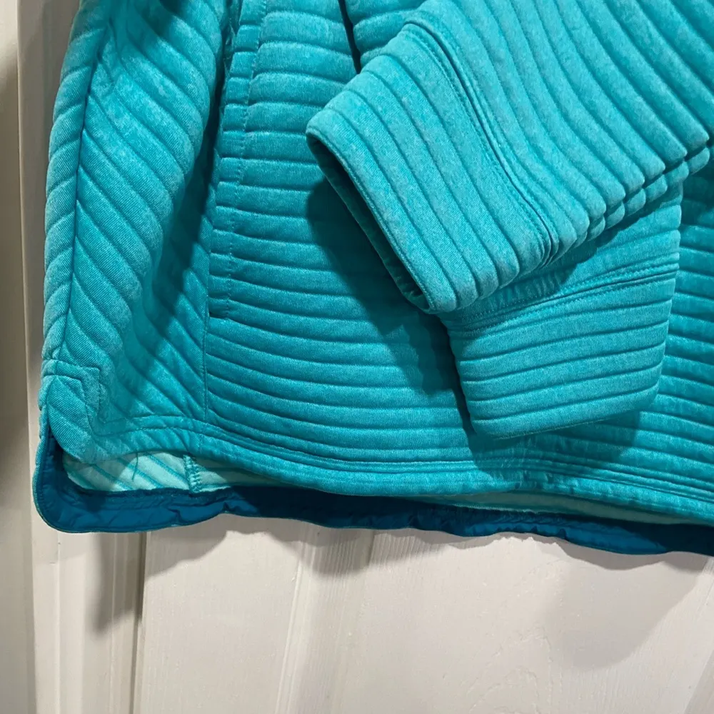 L.L. Bean Size S Aqua Blue Ribbed Airlight Crew Neck Pullover Thermal Top - Image 5