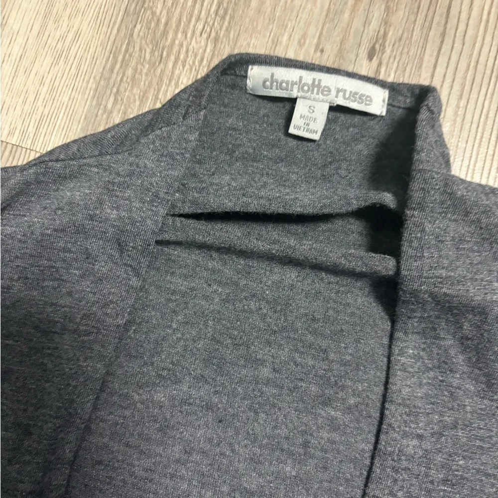 Charlotte Russe Small Light Gray Cardigan with side ruffle - Image 4