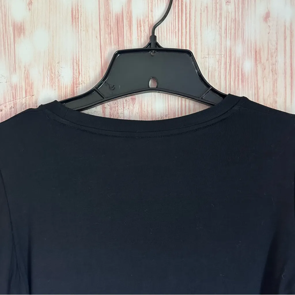 Amazon Davena Black Short Ruffle Sleeves Crew Neck Bodysuit - Image 8