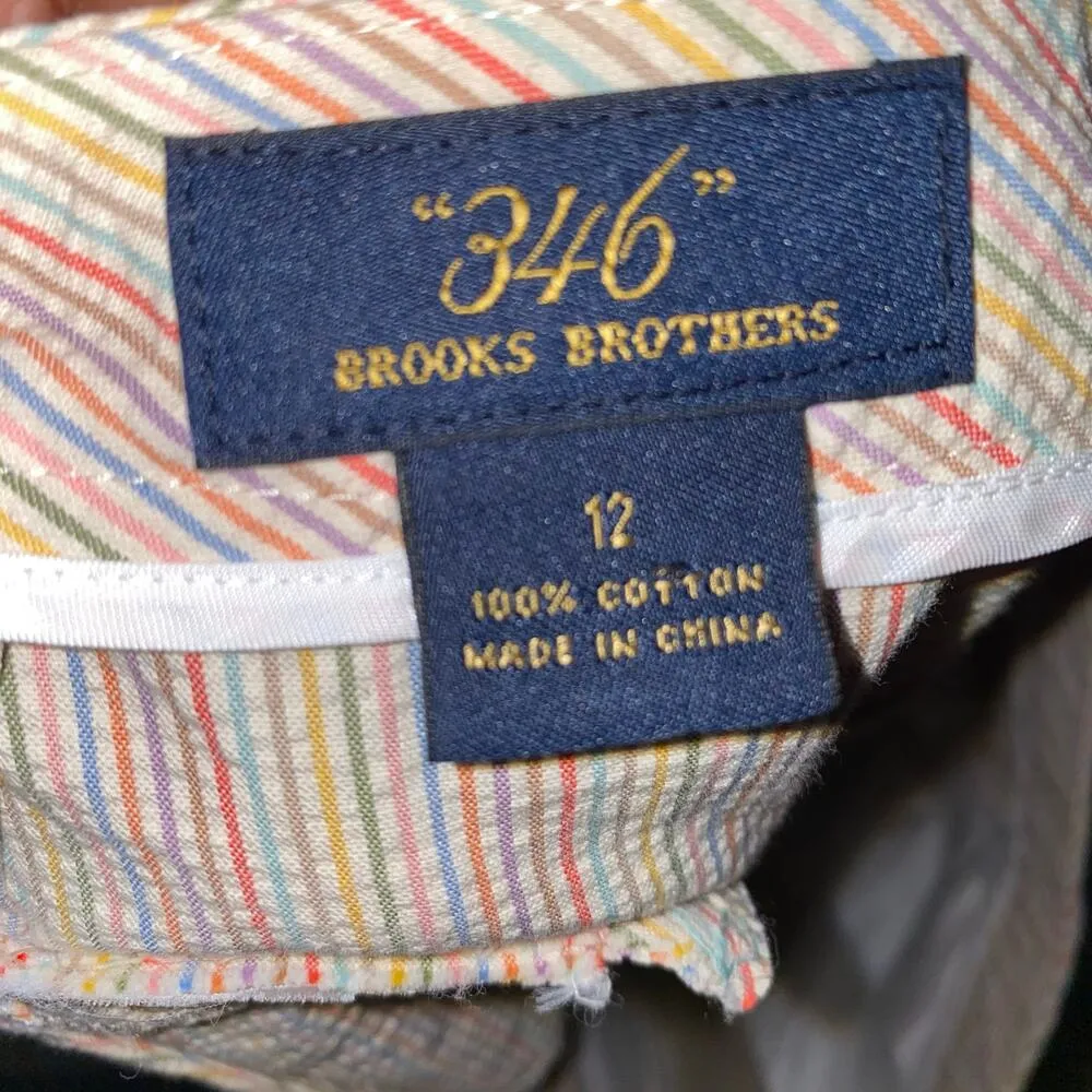 Brooks Brothers 346 Multicolor Striped Knee Length Bermuda Short Women’s Size 12 - Image 5