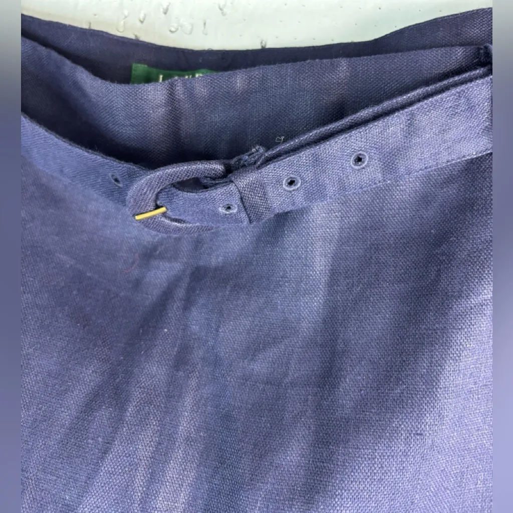 Lauren Ralph Lauren 12 Linen Midnight Blue Pencil Knee Skirt - New! - Image 5