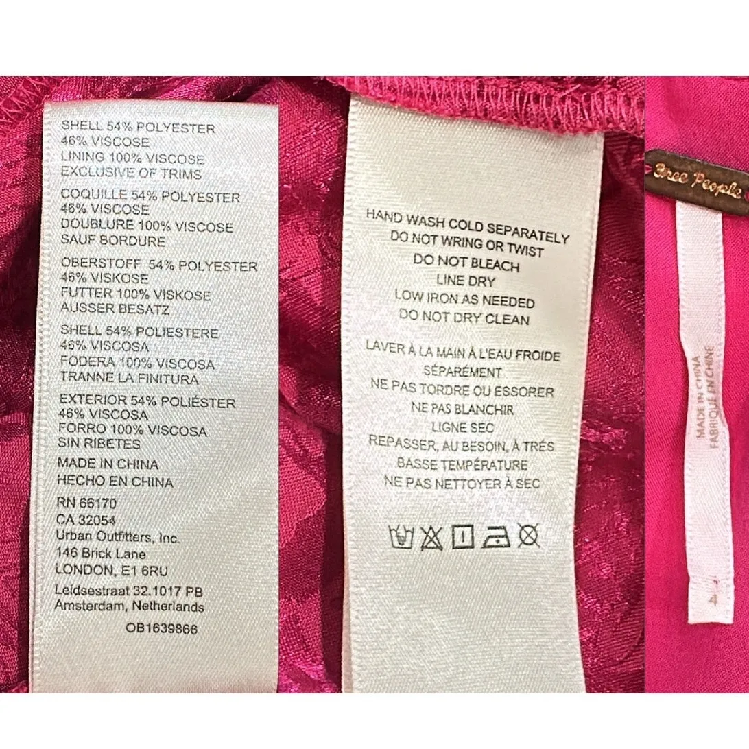 Free People NWT Make an Entrance Hot Pink Floral Jacquard Strapless Maxi Dress 4 - Image 12