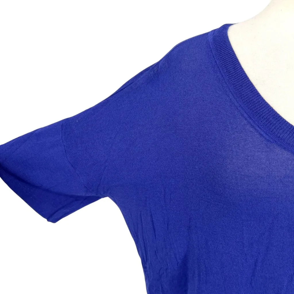 Wilfred Blue Knit Short Sleeve Side Slit Top Size Large - Image 3