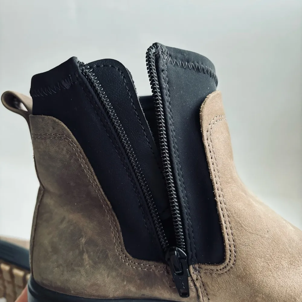 ECCO Soft 7 Tred Chelsea Ankle Birch Brown Black Leather Suede Boots Size 6/6.5 - Image 13