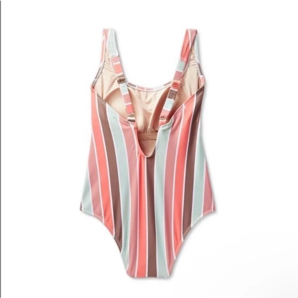 NWT Kona Sol Medium Scoop Neck Coverage One Piece Swimsuit Multicolored Bikini - Image 5