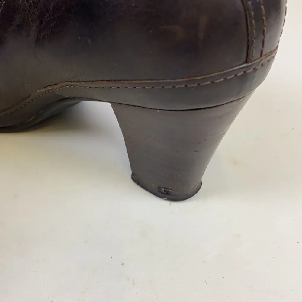 Clarks Artisan Brown Leather High Heel Clogs Size 8.5 A3 - Image 9