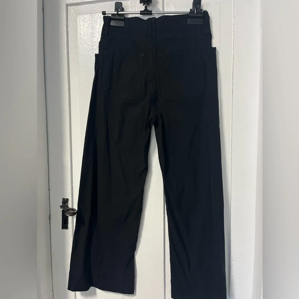 Anthropologie High Waisted Black Double Button Linen Viscose  Fit & Flare Sz 28 - Image 3