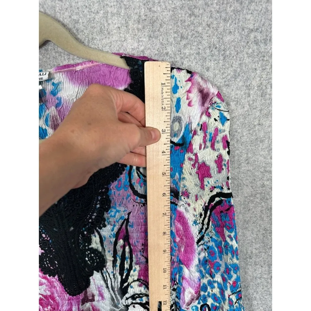 Alberto Makali Small Women Top Long Sleeve Crinkle Lace Fairy Whimsigoth Y2k - Image 4