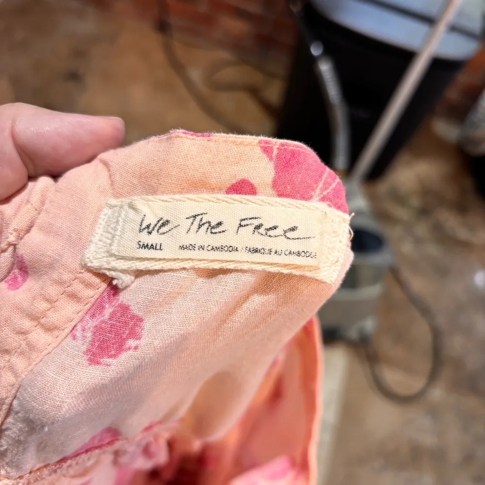 Free People womens Moon City floral printed babydoll peach S - Image 7