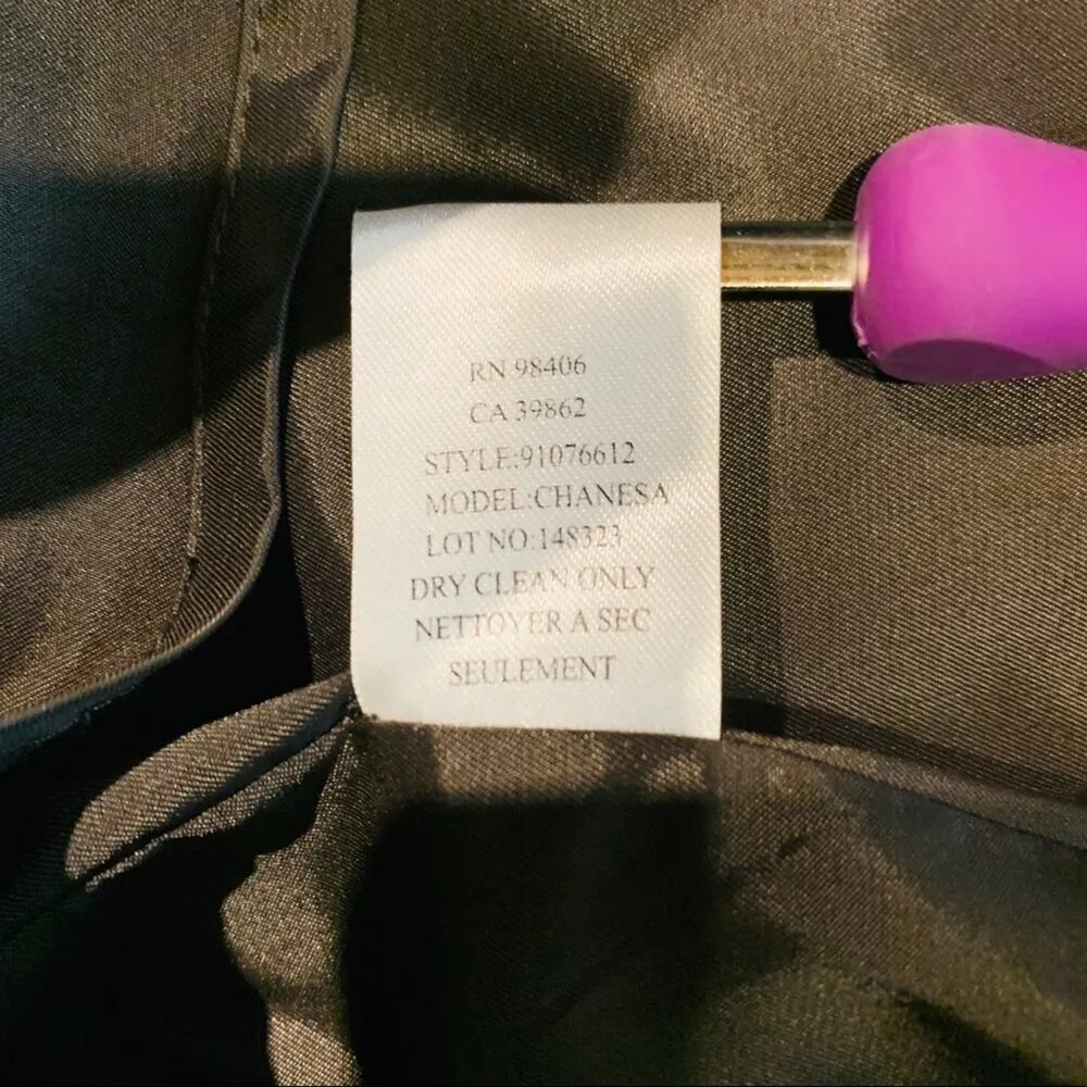 Theory Brown Velvet Satin Strapless Bubble Hem Sz 6 - Image 6