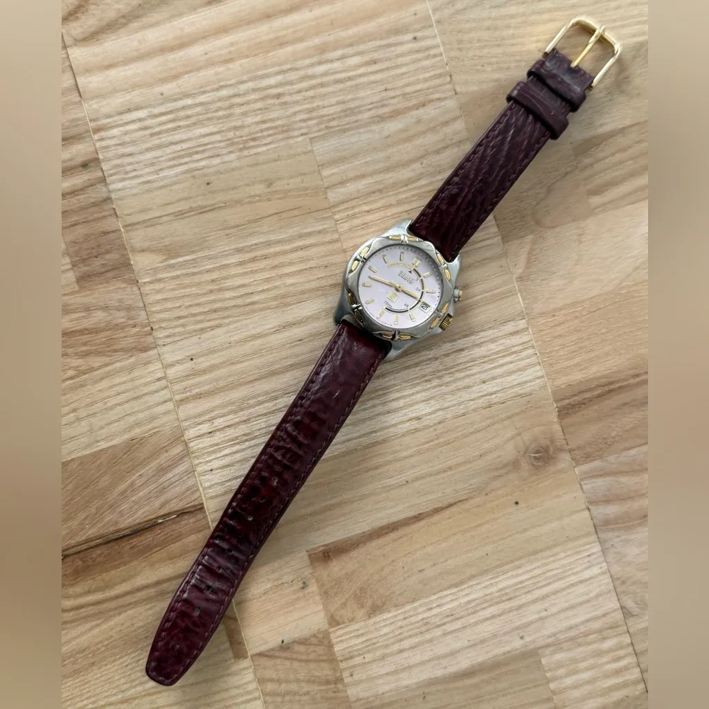 Seiko Kinetic Rare Pink Pearl Dial Automatic Vintage Ladies Watch Leather Strap - Image 9