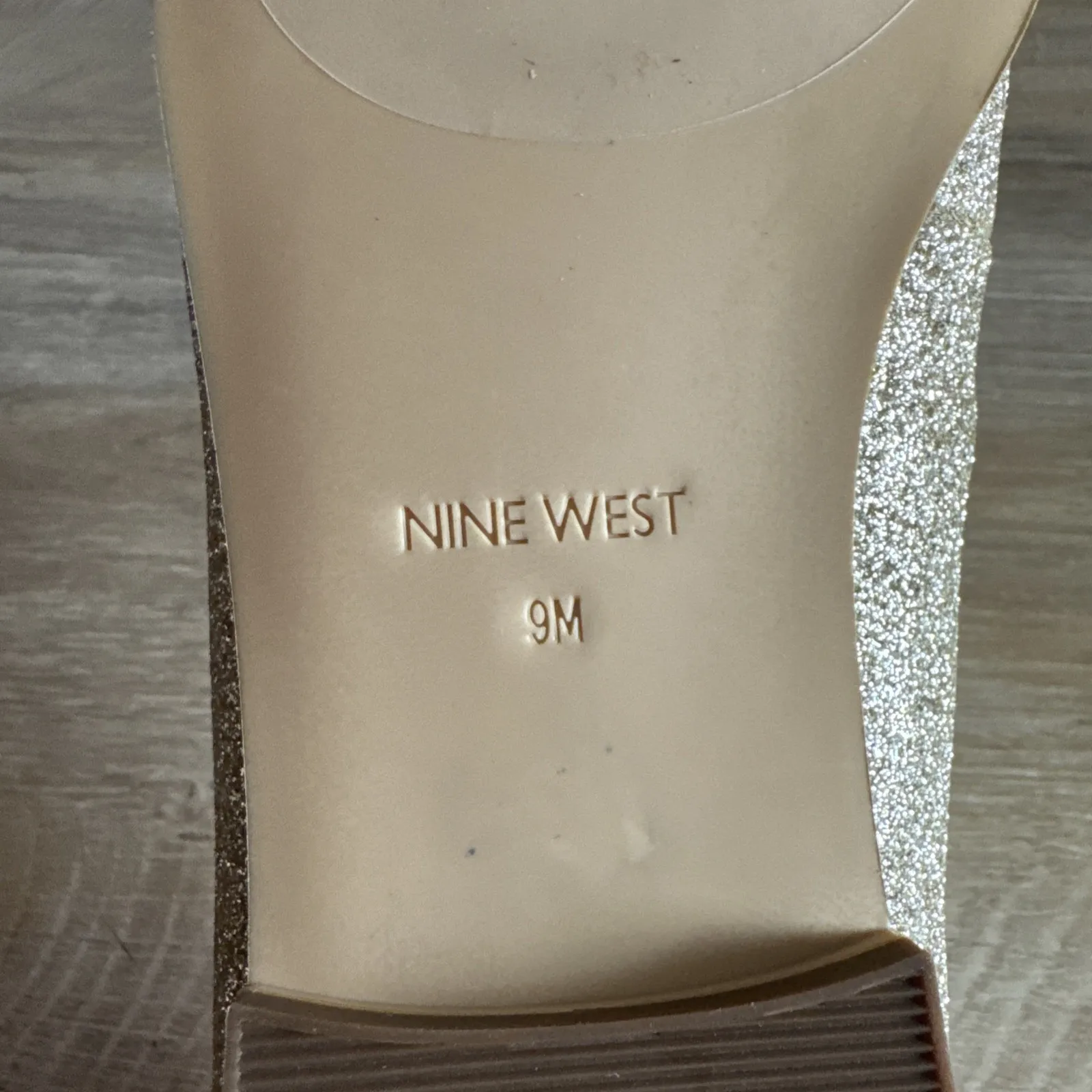 Nine West Loafer Wildgirls Synthetic Gold Glitter Lightening Bolt‎ Womens Size 9 - Image 11