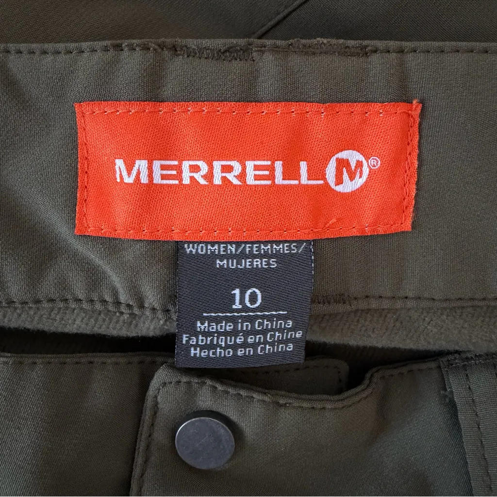 NWT Merrell Frost Belay Pant Hiking Pants Soft Shell in Olive Green Size 10 - Image 7
