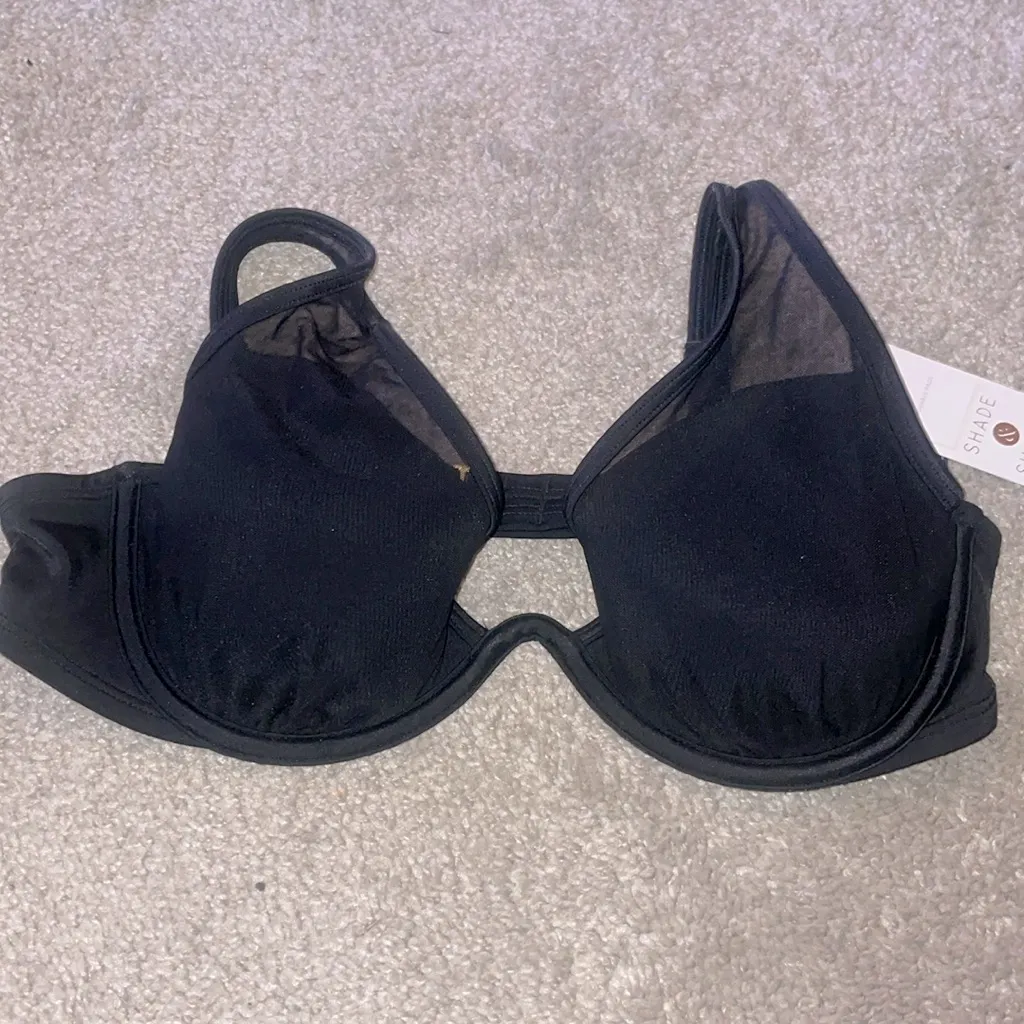 Shade Shore black mesh swim bra in size 36C new - Image 2