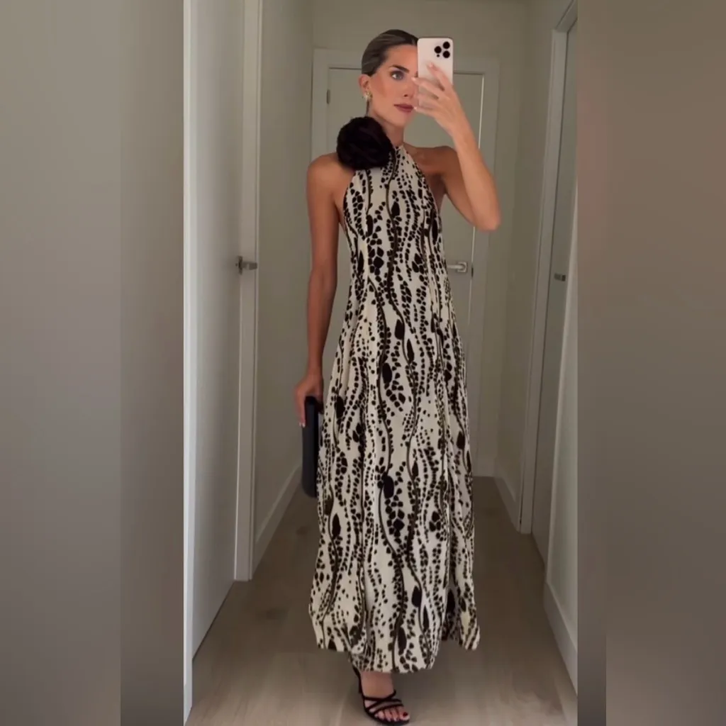 Zara ZW collection midi printed dress - Image 2