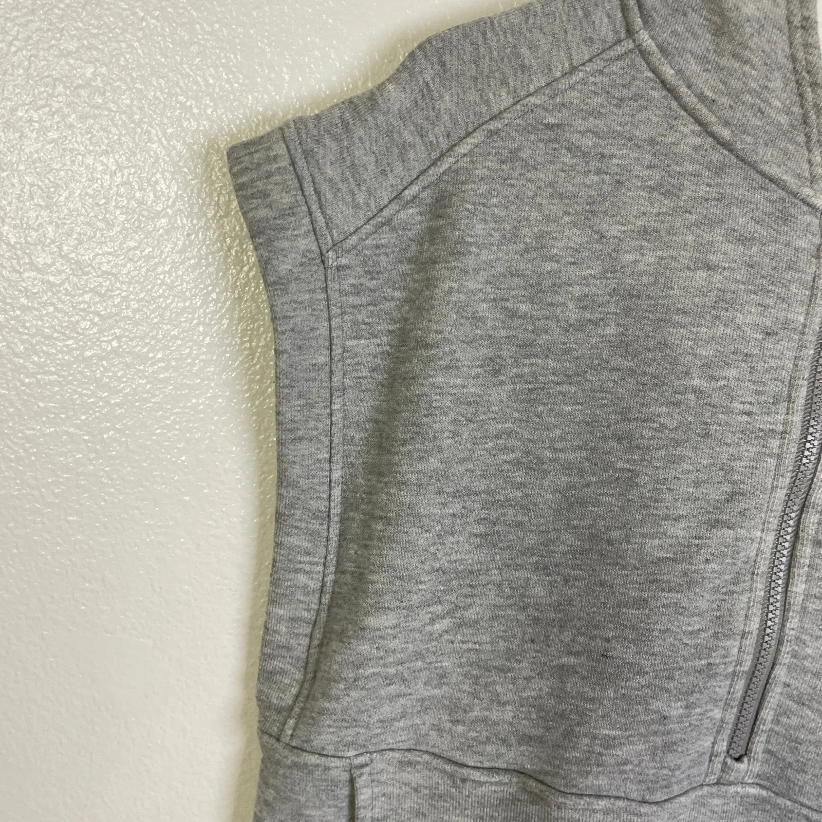 Smartwool Terry Hoodie Sweatshirt Womens Small Grey Sleeveless Wool Blend EUC - Image 7