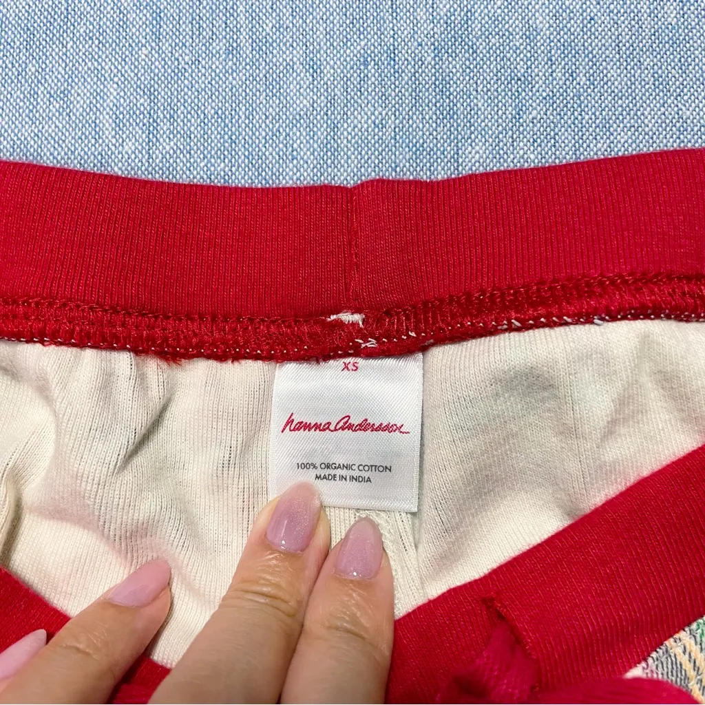 Hanna Andersson Adult Holiday Long John Pajama Top Size S and Bottom Size XS Red - Image 6