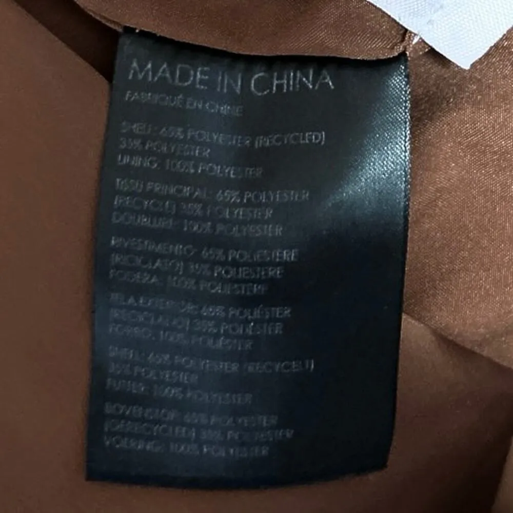 Club Monaco Trycia Brown Silk Satin Slit Zip Midi Straight Pencil Slip Skirt 8 - Image 5