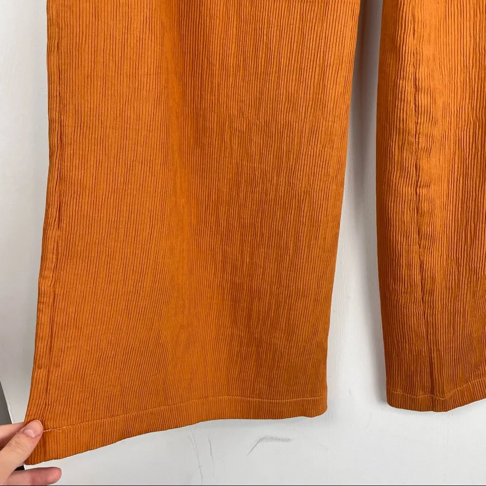 ASTR The Label Ribbed Wide Leg Crossover Tie Wrap Crop Asher Pants Sz Large - Image 10