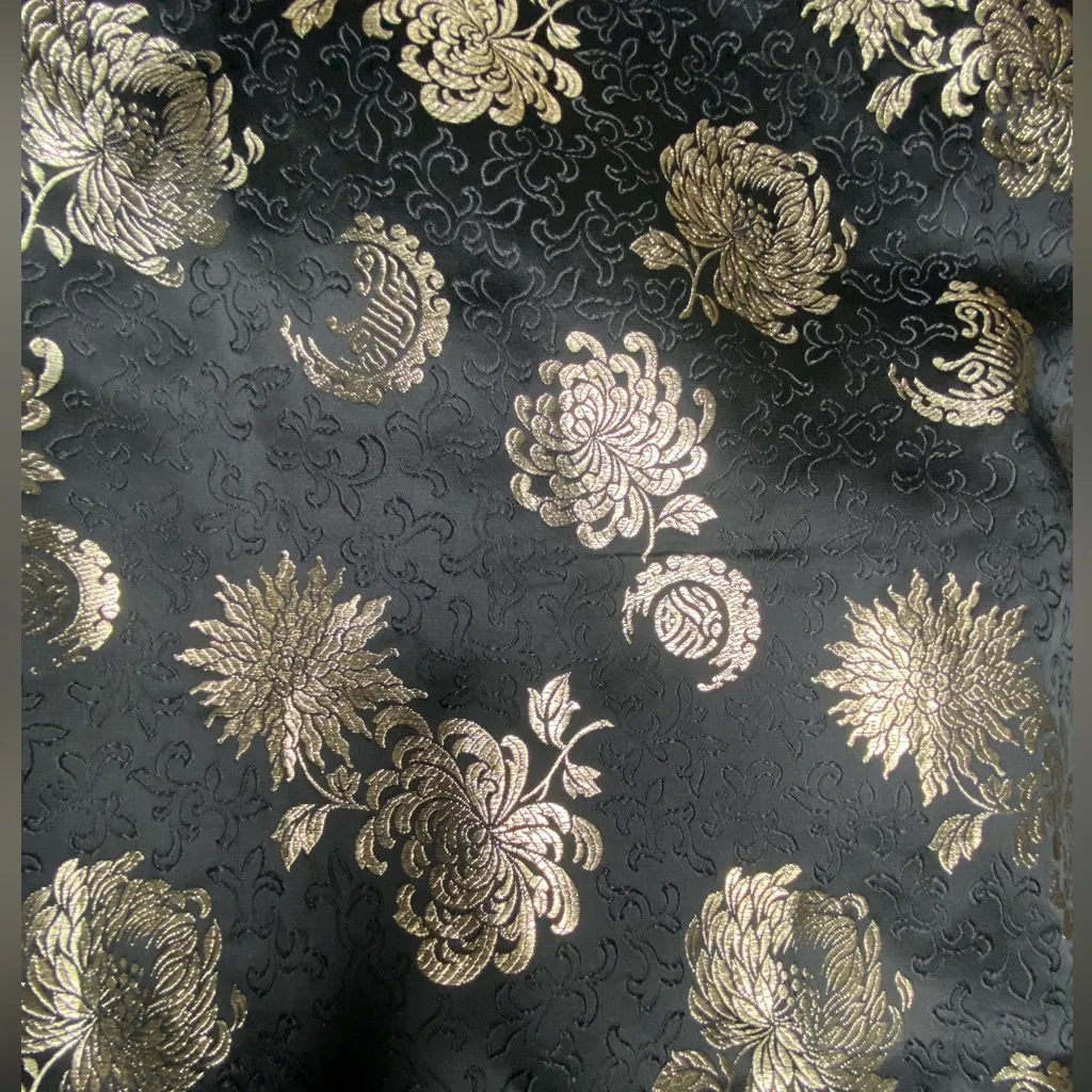Vtg Cathay Black Gold Metallic
Brocade Cheongsam Qipao Dress
Size 14 - Image 9