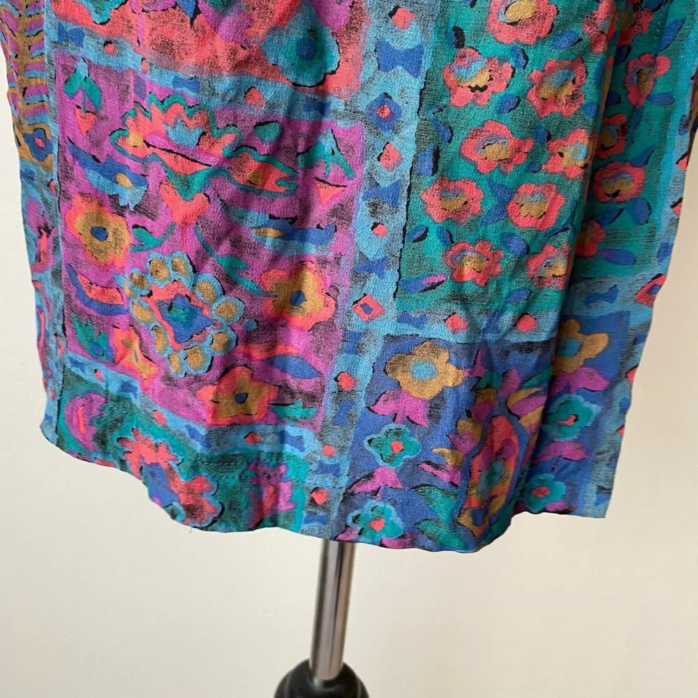 Karen Kane sz 8 Vintage‎ 90s abstract faux wrap skirt - Image 3
