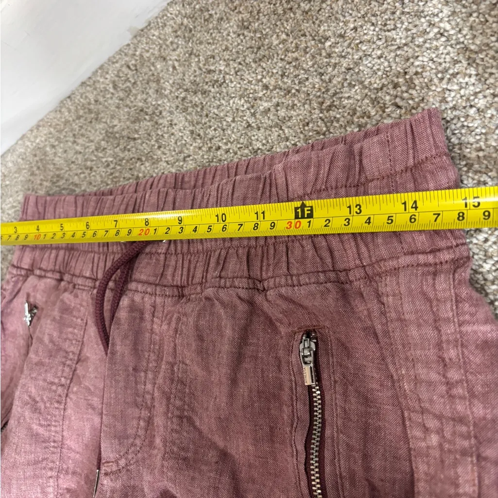 Athleta Cabo Linen Wide Leg Pants 30” Inseam Tawny Orchid Rose High Rise Size 8 - Image 10