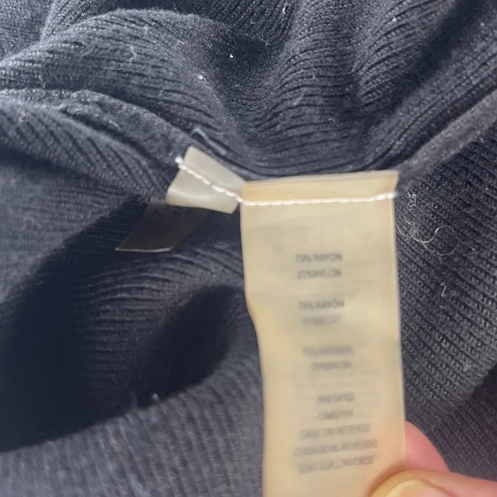 Calvin Klein Black Cowl Neck Off The Shoulders Sweater Womens Sz L Long Sleeve - Image 4