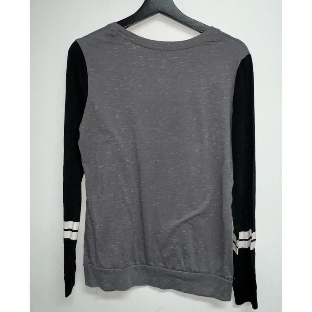 NFL Carolina Panthers 95 Womens Long Sleeve Tee Jr Size L 11 13 Black Gray - Image 3