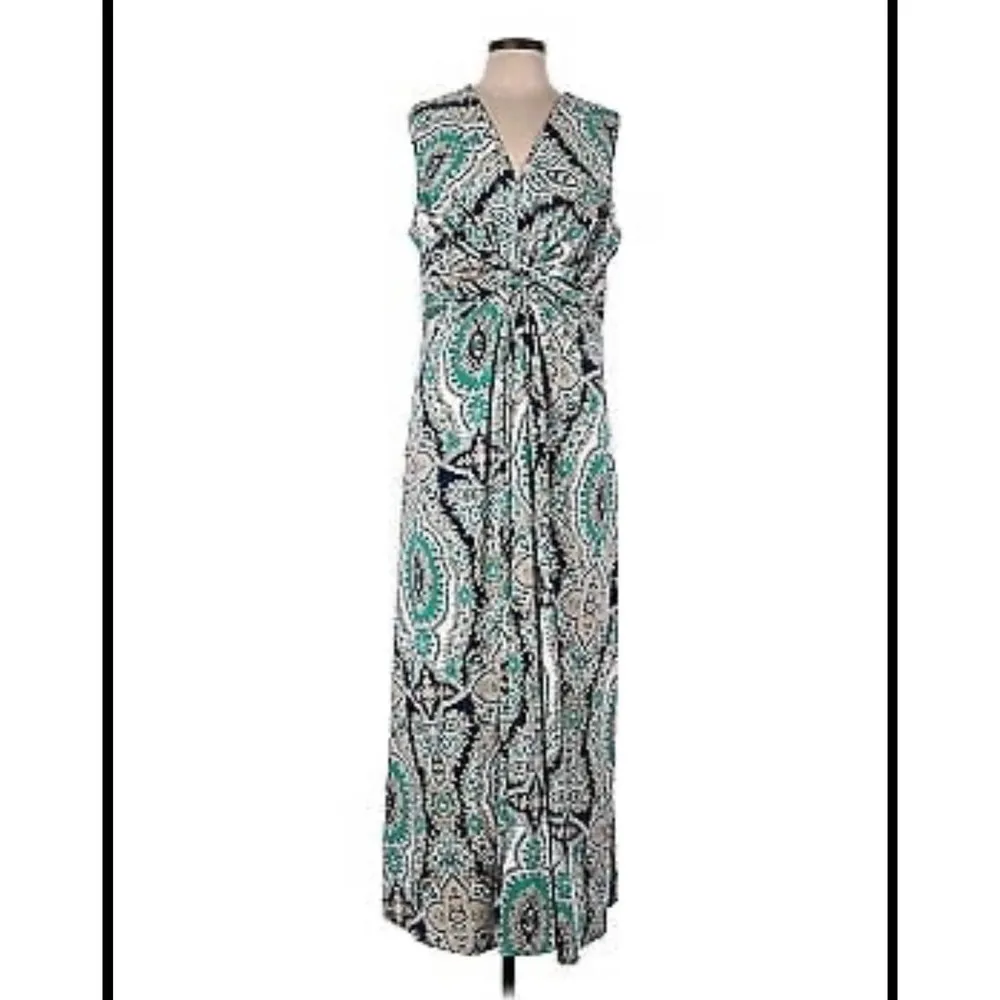 SOFT SURROUNDINGS $148 Medici Paisley Knotted Maxi Tank Dress Size medium - Image 2