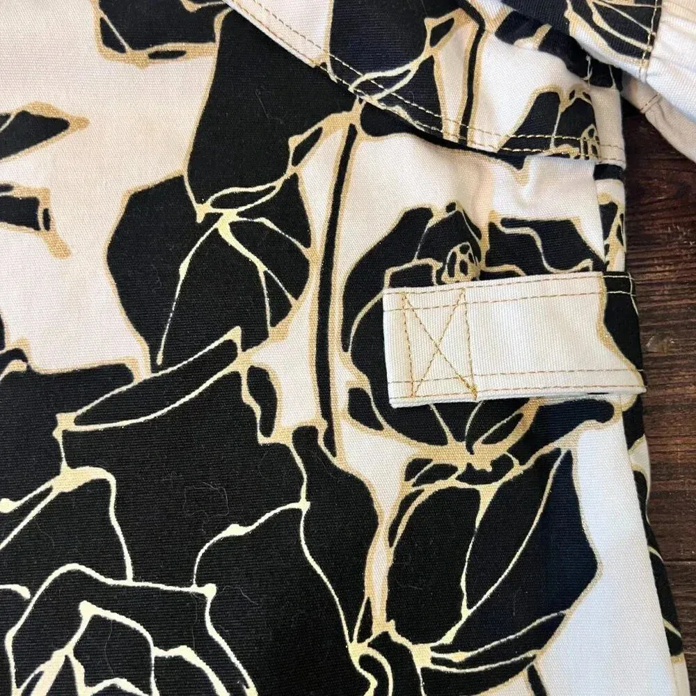 Cache Vintage Floral Cropped Jacket Balloon Sleeve Brown Cream Large EUC - Image 10