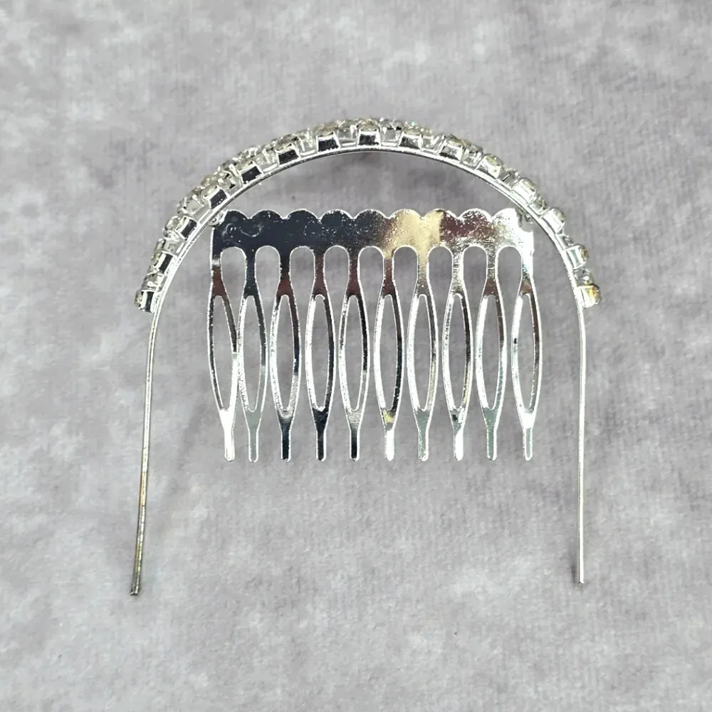 Silver Rhinestone Crown Tiara Clip Hair Bridal Accessories Fashion Jewlery JB2-3 - Image 3