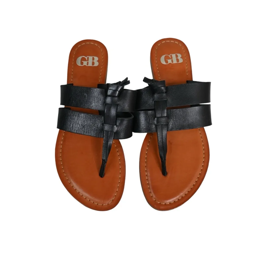 Gianni Bini Womens 6.5 Heat Wave Black Leather Thong Sandal - Image 4