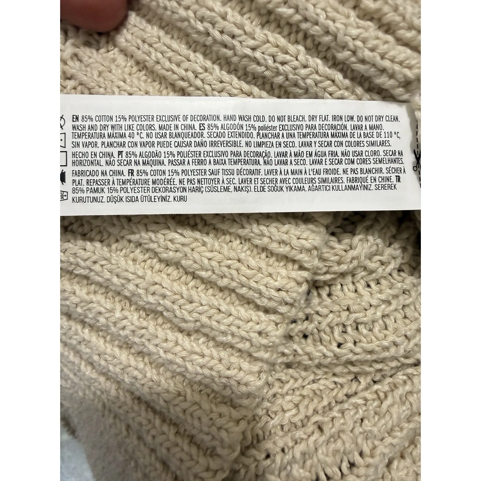 Forever 21 Women Marseille France Hooded Sweater L Cream Embroidered Hoodie - Image 10