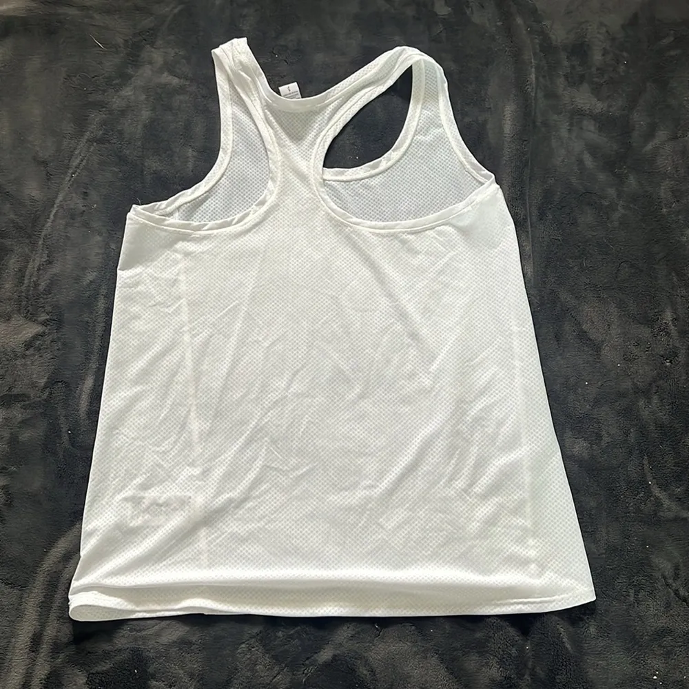 Athleta White Sheer Racerback Tank Top - Image 5