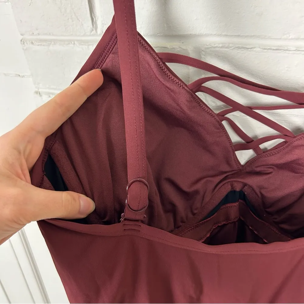 Seafolly Australia Maroon One Piece Active Underwire Swimsuit Size US 10 - Image 11