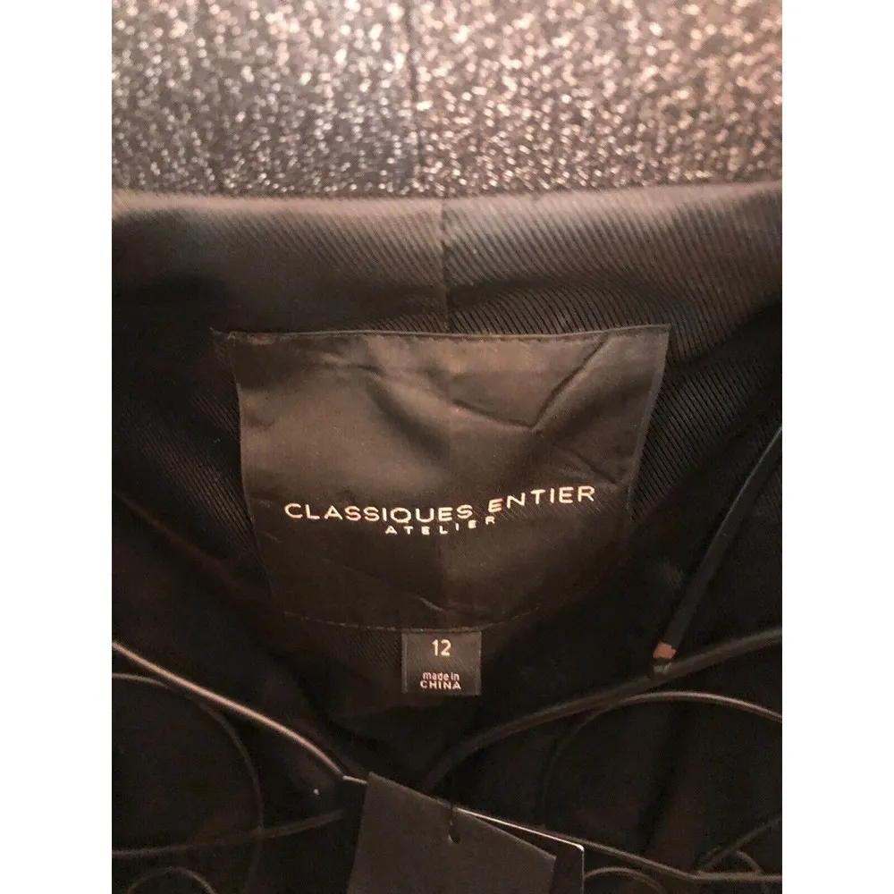 Classiques Entier Black Flecked Women's Blazer Lined size 12 3 Button $298 - Image 3