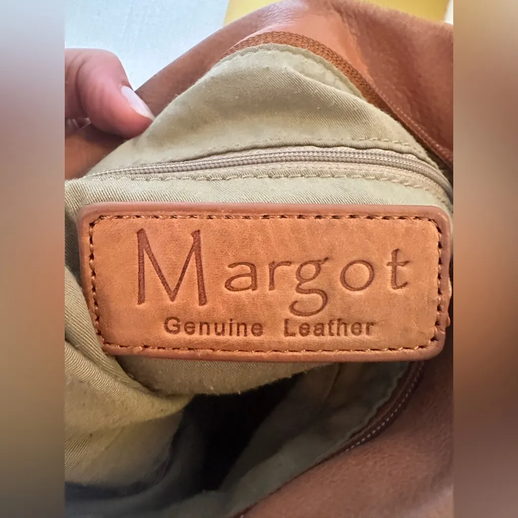 Margot Leather Tan Crossbody Leather Purse Brown - Image 5