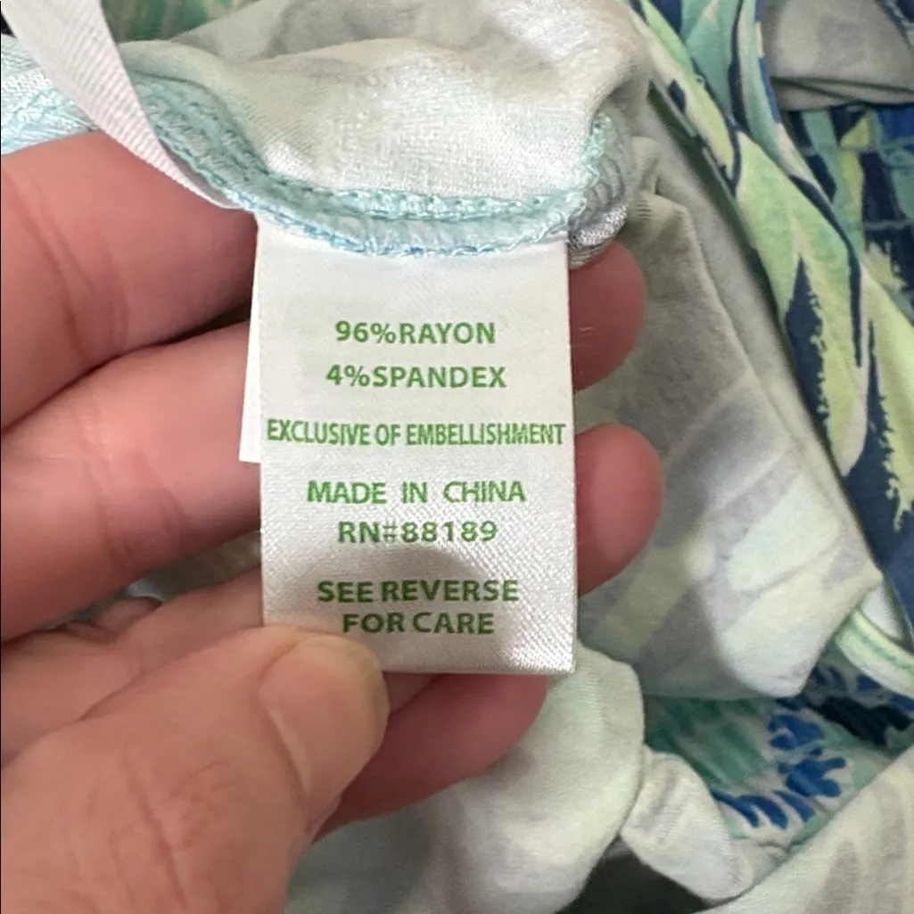 Lilly Pulitizer Paulina Jumpsuit‎ Indigo Sunset Blue Green Size XL - Image 10