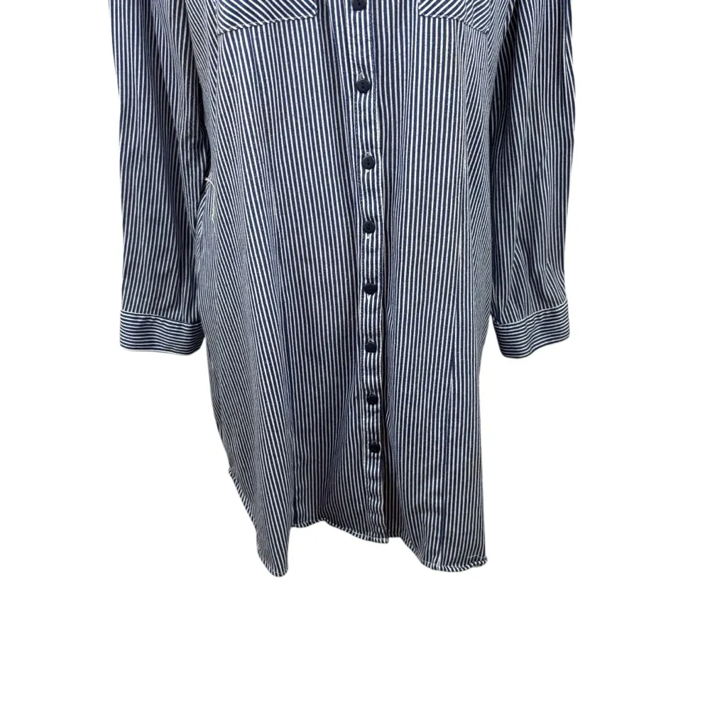 Passport shirt dress, size 1X, 80s, preppy, summer, casual, vacation, beach Blue - Image 3