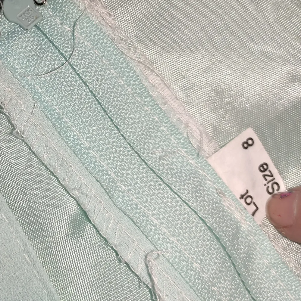 Vintage mint green long dress with split Size 8 - Image 7