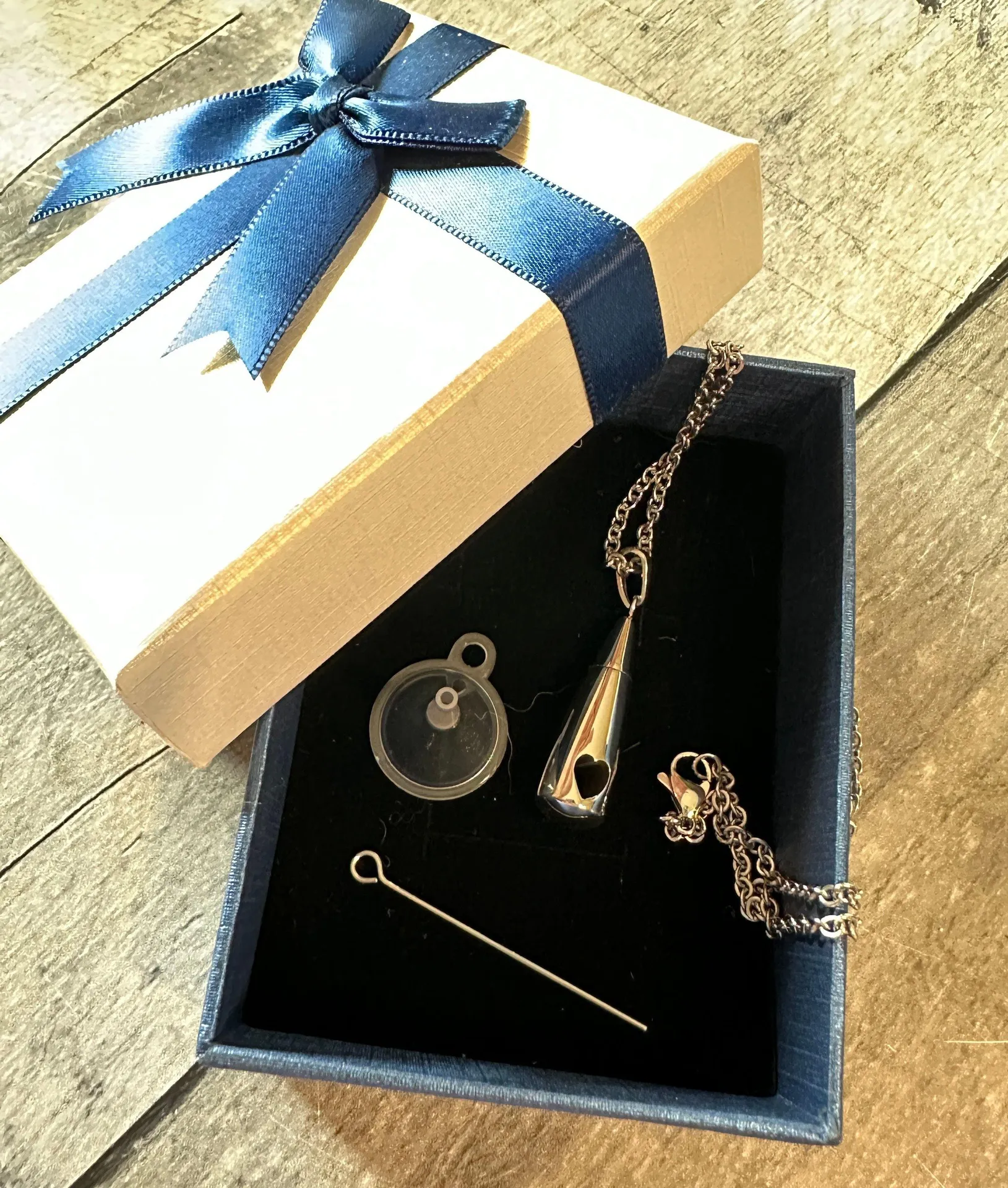 Urn Stainless Steel Tear Drop Heart Memorial Necklace Silver - Image 4